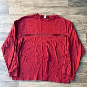 Vintage Gap Factory Store Y2K Long Sleeve Thermal Shirt XL Red
